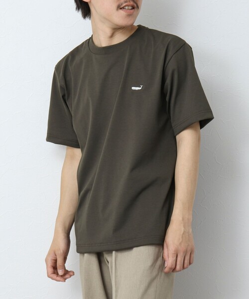 NOLLEY’S（ノーリーズ）の「《吸水速乾・UVカット》クジラ刺しゅう クルーネックTシャツ（Tシャツ/カットソー・メンズ・グレイッシュベージュ/チャコールグレー/ホワイト/ネイビー・L/M/XL/S）」の19枚目の写真