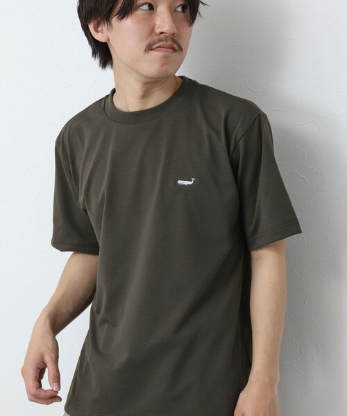 NOLLEY’S（ノーリーズ）の「《吸水速乾・UVカット》クジラ刺しゅう クルーネックTシャツ（Tシャツ/カットソー・メンズ・グレイッシュベージュ/チャコールグレー/ホワイト/ネイビー・L/M/XL/S）」の21枚目の写真