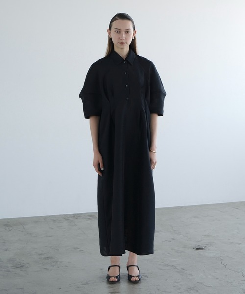 CLANE FORM SLEEVE ONEPIECE IVORY 2サイズ CLANE - フォームスリーブワンピース - FORM SLEEVE ONEPIECE