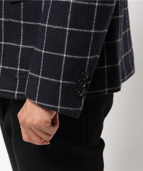 koe(コエ)の「ツイードウインドペン3釦ジャケット(テーラードジャケット・メンズ・グレー/ネイビー・MEDIUM/SMALL/LARGE/LL)」の7枚目の写真