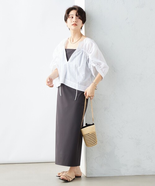 Rie Miller(リエミラー)の「2WAYドロストリングスリーブブラウス(シャツ/ブラウス・レディース・ホワイト/ブラック/ベビーピンク・38)」の5枚目の写真