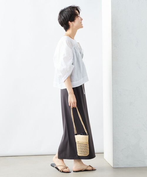 Rie Miller(リエミラー)の「2WAYドロストリングスリーブブラウス(シャツ/ブラウス・レディース・ホワイト/ブラック/ベビーピンク・38)」の7枚目の写真