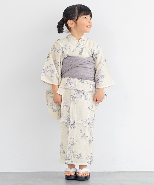 キッズ浴衣2点セット （浴衣＋帯） 子ども 100/110/120/130cm