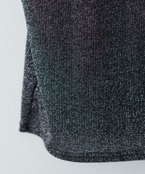 natural couture(ナチュラルクチュール)の「ラメフライスカップ付スクエアキャミ(キャミソール・レディース・ライトグレー/ブラック/ピンクベージュ・FREE)」の8枚目の写真