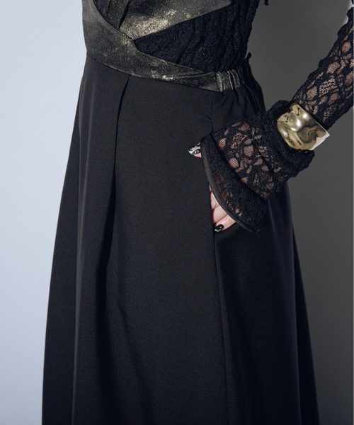 Ezick（エジック）の「Nuance jacquard バックオープンキャミドレス（ワンピース・レディース・ブラック系/ブルー系・FREE）」の10枚目の写真