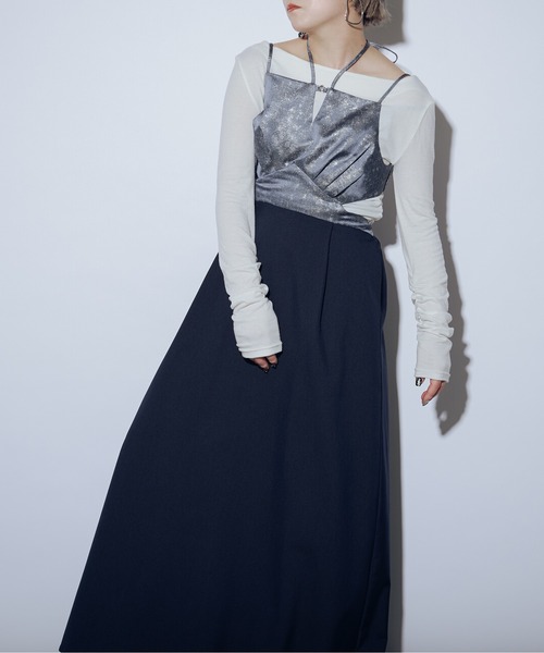 セール】Nuance jacquard バックオープンキャミドレス（ワンピース