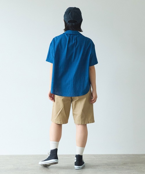 bulle de savon（ビュルデサボン）の「甘撚りライトチノクロス　ハーフパンツ（チノパンツ・レディース・ブラック/ベージュ・FREE）」の6枚目の写真