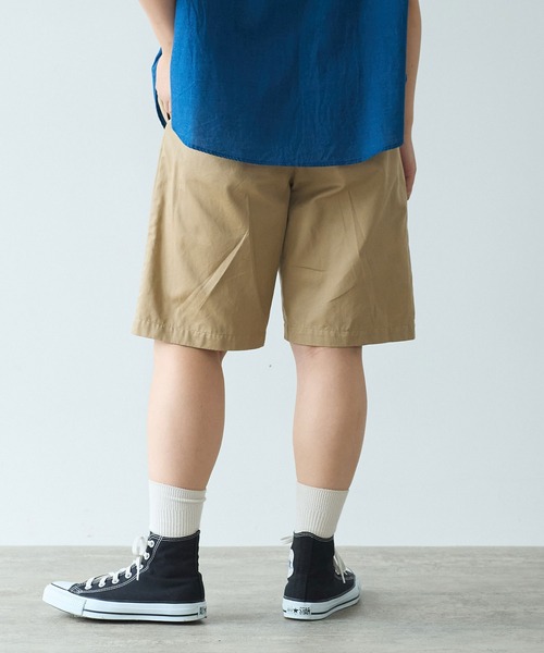 bulle de savon（ビュルデサボン）の「甘撚りライトチノクロス　ハーフパンツ（チノパンツ・レディース・ブラック/ベージュ・FREE）」の12枚目の写真