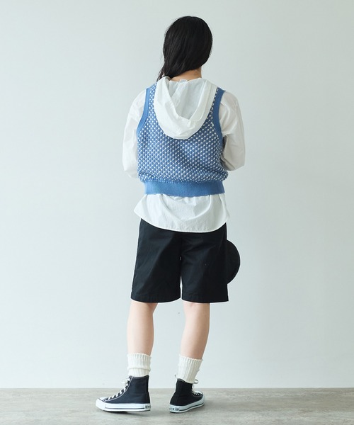 bulle de savon（ビュルデサボン）の「甘撚りライトチノクロス　ハーフパンツ（チノパンツ・レディース・ブラック/ベージュ・FREE）」の17枚目の写真