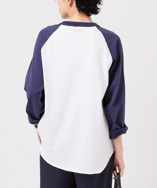 AP STUDIO（エーピーストゥディオ）の「【STUDIO WEAREALLANIMALS】別注ラグランTシャツ（Tシャツ/カットソー・レディース・ブラック/ネイビー・FREE）」の4枚目の写真