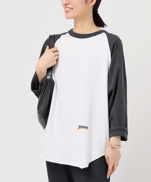 AP STUDIO（エーピーストゥディオ）の「【STUDIO WEAREALLANIMALS】別注ラグランTシャツ（Tシャツ/カットソー・レディース・ブラック/ネイビー・FREE）」の17枚目の写真