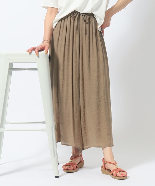 SHOO・LA・RUE(シューラルー)の「◆【低身長さんにも】柔らかスラブ ふわりイージーガウチョパンツ(その他パンツ・レディース・ライトグレー/ブラウン系/ブラック/レンガ・02/04/03)」の3枚目の写真