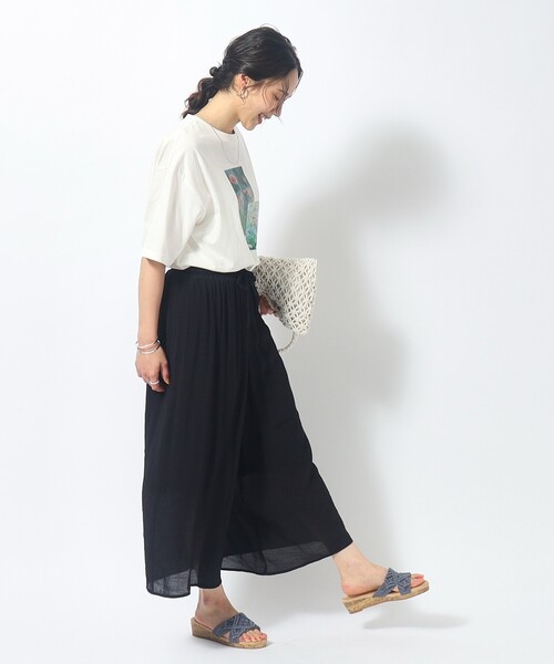 SHOO・LA・RUE(シューラルー)の「◆【低身長さんにも】柔らかスラブ ふわりイージーガウチョパンツ(その他パンツ・レディース・ライトグレー/ブラウン系/ブラック/レンガ・02/04/03)」の14枚目の写真