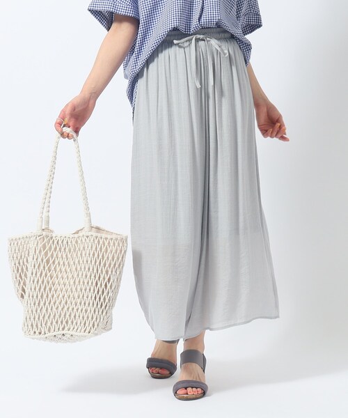 SHOO・LA・RUE(シューラルー)の「◆【低身長さんにも】柔らかスラブ ふわりイージーガウチョパンツ(その他パンツ・レディース・ライトグレー/ブラウン系/ブラック/レンガ・02/04/03)」の5枚目の写真