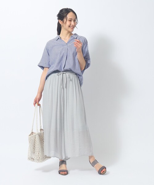 SHOO・LA・RUE(シューラルー)の「◆【低身長さんにも】柔らかスラブ ふわりイージーガウチョパンツ(その他パンツ・レディース・ライトグレー/ブラウン系/ブラック/レンガ・02/04/03)」の7枚目の写真