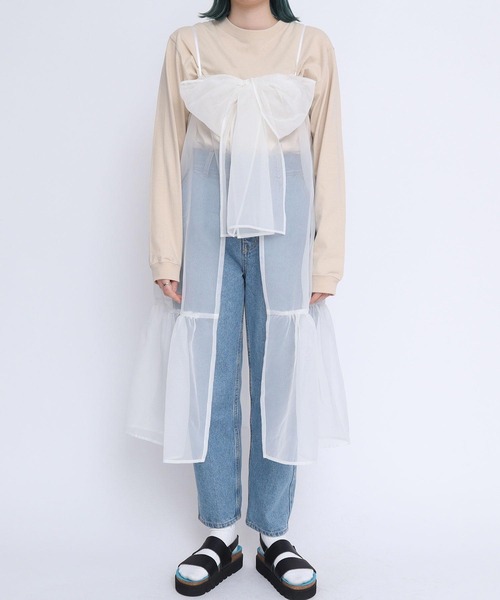 I am I in fact...（アイアムアイインファクト）の「●Organdy RIBBON キャミワンピース（ワンピース・レディース・ブラック/ブルー/ホワイト・FREE）」の22枚目の写真