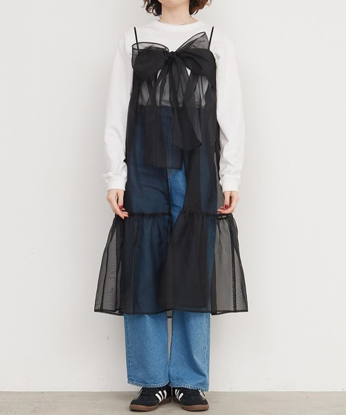 I am I in fact...（アイアムアイインファクト）の「●Organdy RIBBON キャミワンピース（ワンピース・レディース・ブラック/ブルー/ホワイト・FREE）」の21枚目の写真