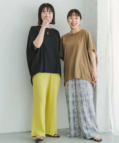 ITEMS URBANRESEARCH（アイテムズ アーバンリサーチ）の「『吸水速乾』ドライタッチバックタックプルオーバー（Tシャツ/カットソー・レディース・ブラック/オフホワイト/ブラウン・FREE）」の20枚目の写真