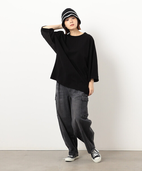 Purple&Yellow（パープルアンドイエロー）の「デニムカーゴワイドテーパードパンツ（デニムパンツ・メンズ・ケミカルウォッシュ/ブラック・X-SMALL/SMALL/MEDIUM/LARGE）」の16枚目の写真