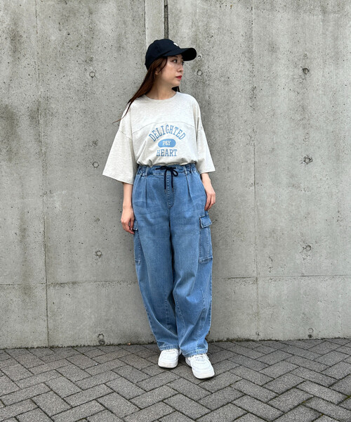 Purple&Yellow（パープルアンドイエロー）の「デニムカーゴワイドテーパードパンツ（デニムパンツ・メンズ・ケミカルウォッシュ/ブラック・X-SMALL/SMALL/MEDIUM/LARGE）」の9枚目の写真