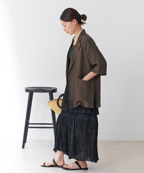 IENA（イエナ）の「《追加》LIEN シルク クロップドスリーブジャケット