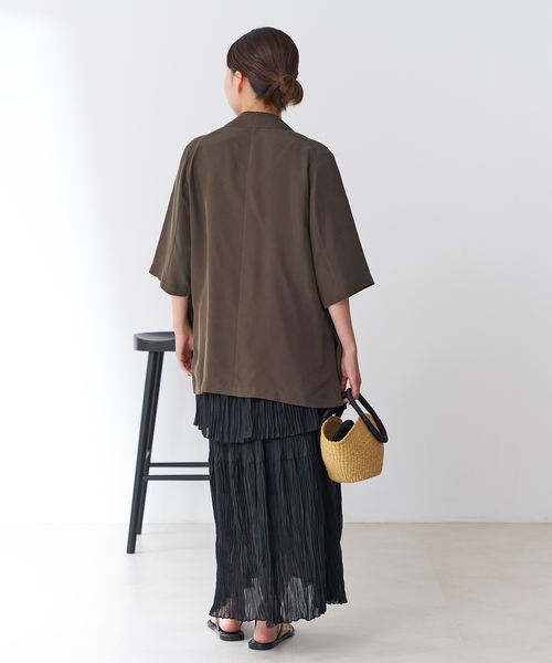 IENA（イエナ）の「《追加》LIEN シルク クロップドスリーブジャケット