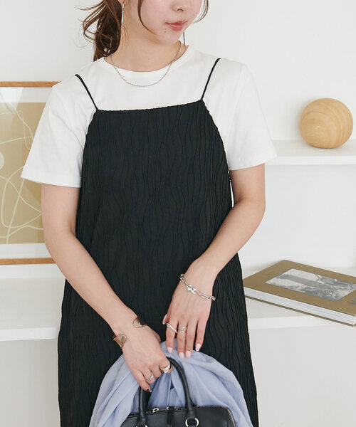 セール】立体ジャガードキャミワンピース《WEB限定カラーあり
