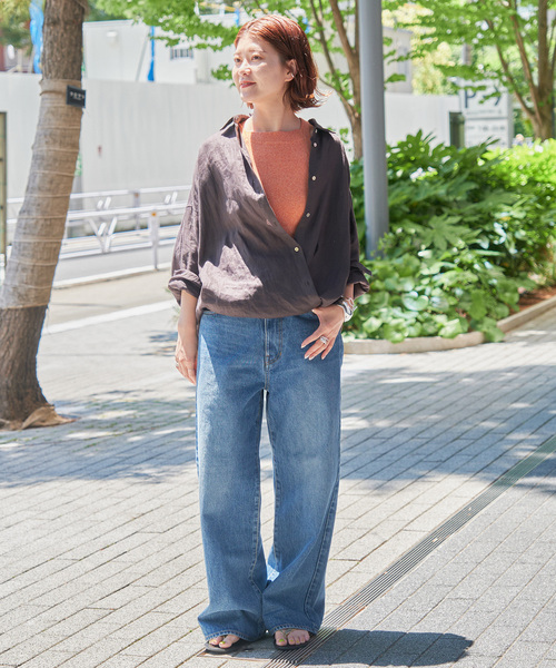 haek メランジアメスリニットタンク セール】melange american sleeve knit tank top/メランジアメ