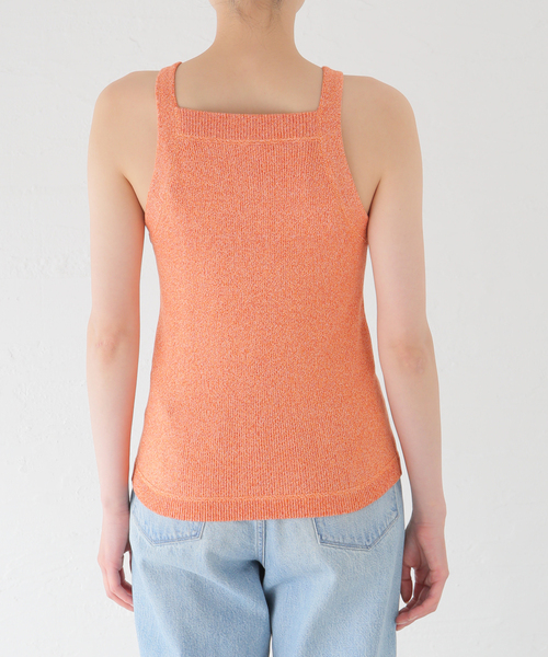 haek メランジアメスリニットタンク セール】melange american sleeve knit tank top/メランジアメ