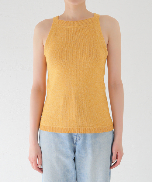 haek メランジアメスリニットタンク セール】melange american sleeve knit tank top/メランジアメ
