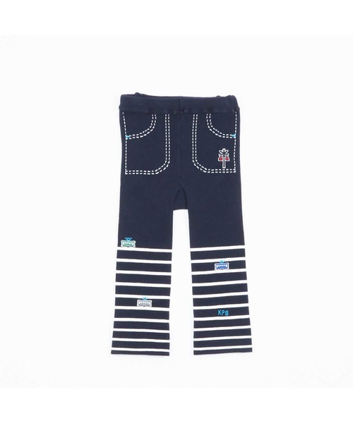 KP BOY（ケーピーボーイ）の「日本製/電車柄ベビータイツスパッツ(80～90)（その他パンツ・キッズ・エメラルド/ネイビー・80ｃｍ/90cm）」の2枚目の写真