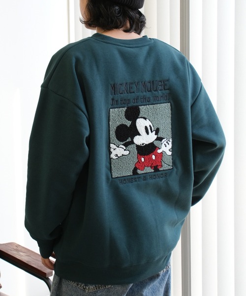 Disney(ディズニー)の「【Disney/ディズニー】裏起毛 アートワークデザイン ボックスサガラ刺繍 ワイドシルエット スウェット(スウェット・メンズ・アイボリー/ブルーグリーン・LL/M/L)」の14枚目の写真