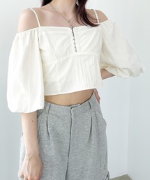 Heather | フロントホックブラウス（半袖）　137988(シャツ/ブラウス)