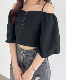 Heather | フロントホックブラウス（半袖）　137988(シャツ/ブラウス)