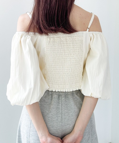 Heather（ヘザー）の「フロントホックブラウス（半袖）　137988（シャツ/ブラウス・レディース・アイボリー/ブラック/ライラック・FREE）」の14枚目の写真