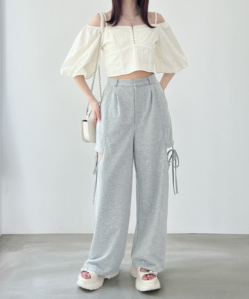 Heather（ヘザー）の「フロントホックブラウス（半袖）　137988（シャツ/ブラウス・レディース・アイボリー/ブラック/ライラック・FREE）」の15枚目の写真