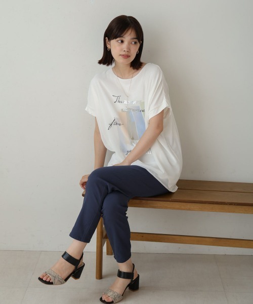 Bou Jeloud（ブージュルード）の「シアーレイヤードコラージュＴシャツ（Tシャツ/カットソー・レディース・オフホワイト/ブラック・FREE）」の21枚目の写真