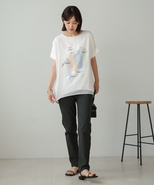 Bou Jeloud（ブージュルード）の「シアーレイヤードコラージュＴシャツ（Tシャツ/カットソー・レディース・オフホワイト/ブラック・FREE）」の19枚目の写真