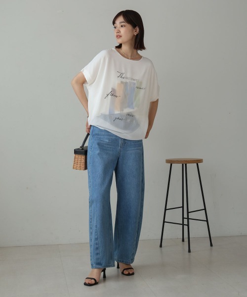 Bou Jeloud（ブージュルード）の「シアーレイヤードコラージュＴシャツ（Tシャツ/カットソー・レディース・オフホワイト/ブラック・FREE）」の13枚目の写真