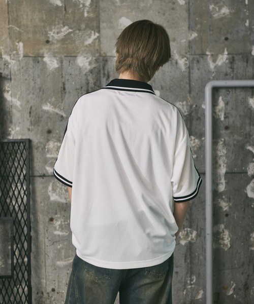 ILL'S(イルズ)の「襟付き半袖サッカーTシャツ ユニフォームライク メンズ レディース(Tシャツ/カットソー・メンズ・ホワイト/ブラック/ネイビー・M/L)」の14枚目の写真
