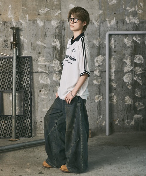 ILL'S(イルズ)の「襟付き半袖サッカーTシャツ ユニフォームライク メンズ レディース(Tシャツ/カットソー・メンズ・ホワイト/ブラック/ネイビー・M/L)」の17枚目の写真