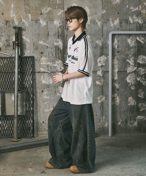 ILL'S(イルズ)の「襟付き半袖サッカーTシャツ ユニフォームライク メンズ レディース(Tシャツ/カットソー・メンズ・ホワイト/ブラック/ネイビー・M/L)」の18枚目の写真