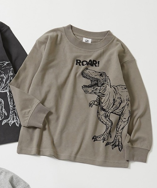 devirock（デビロック）の「綿100% デビラボ プリント袖リブ 長袖Tシャツ（Tシャツ/カットソー・キッズ・グレー系その他/ブラック系その他2/ブルー系その他2/ホワイト系その他/オレンジ系その他2/ブラック系その他4/オレンジ系その他/ブラック系その他/ブラック系その他3/グレー系その他6/ブルー系その他/グレー系その他2/グレー系その他3/グリーン系その他/グレー系その他4/グレー系その他5・90cm/100cm/110cm/120cm/130cm/140cm/150cm/160cm）」の7枚目の写真