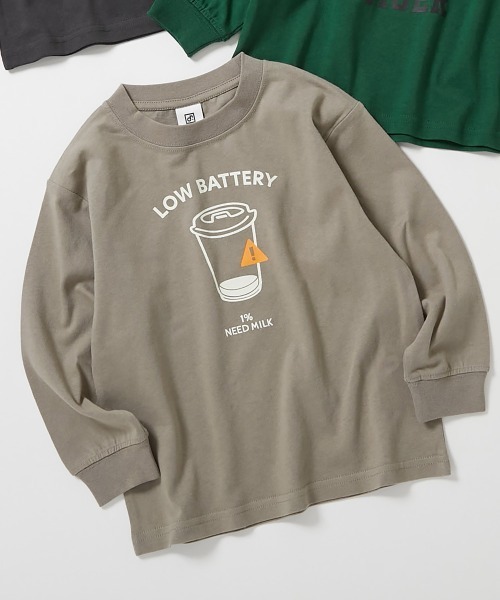 devirock（デビロック）の「綿100% デビラボ プリント袖リブ 長袖Tシャツ（Tシャツ/カットソー・キッズ・グレー系その他/ブラック系その他2/ブルー系その他2/ホワイト系その他/オレンジ系その他2/ブラック系その他4/オレンジ系その他/ブラック系その他/ブラック系その他3/グレー系その他6/ブルー系その他/グレー系その他2/グレー系その他3/グリーン系その他/グレー系その他4/グレー系その他5・90cm/100cm/110cm/120cm/130cm/140cm/150cm/160cm）」の9枚目の写真