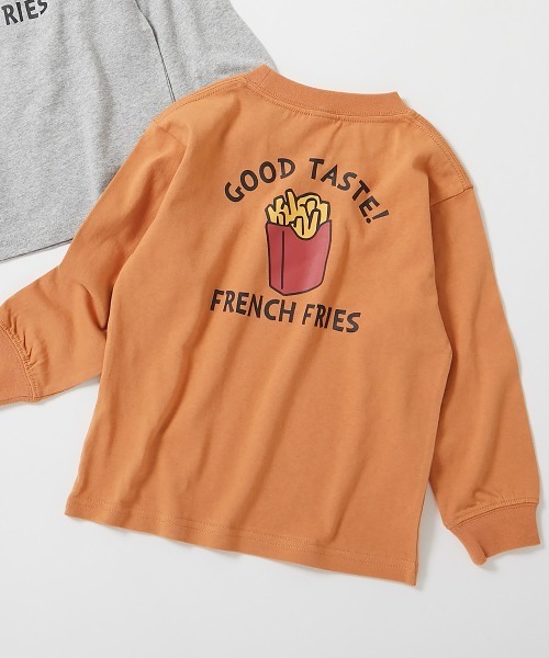 devirock（デビロック）の「綿100% デビラボ プリント袖リブ 長袖Tシャツ（Tシャツ/カットソー・キッズ・グレー系その他/ブラック系その他2/ブルー系その他2/ホワイト系その他/オレンジ系その他2/ブラック系その他4/オレンジ系その他/ブラック系その他/ブラック系その他3/グレー系その他6/ブルー系その他/グレー系その他2/グレー系その他3/グリーン系その他/グレー系その他4/グレー系その他5・90cm/100cm/110cm/120cm/130cm/140cm/150cm/160cm）」の16枚目の写真