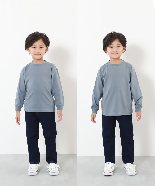 devirock（デビロック）の「綿100% デビラボ プリント袖リブ 長袖Tシャツ（Tシャツ/カットソー・キッズ・グレー系その他/ブラック系その他2/ブルー系その他2/ホワイト系その他/オレンジ系その他2/ブラック系その他4/オレンジ系その他/ブラック系その他/ブラック系その他3/グレー系その他6/ブルー系その他/グレー系その他2/グレー系その他3/グリーン系その他/グレー系その他4/グレー系その他5・90cm/100cm/110cm/120cm/130cm/140cm/150cm/160cm）」の21枚目の写真