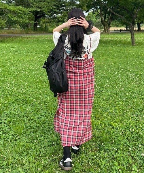 nemne store(ネンネストア)の「【低身長サイズあり】チェック柄キャミワンピース(ワンピース・レディース・ブルー/レッド・SMALL/MEDIUM)」の14枚目の写真