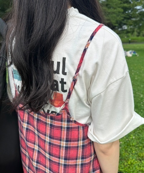 nemne store(ネンネストア)の「【低身長サイズあり】チェック柄キャミワンピース(ワンピース・レディース・ブルー/レッド・SMALL/MEDIUM)」の12枚目の写真