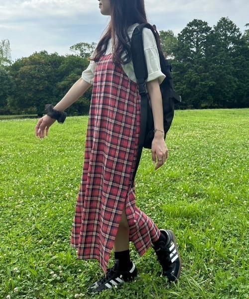 nemne store(ネンネストア)の「【低身長サイズあり】チェック柄キャミワンピース(ワンピース・レディース・ブルー/レッド・SMALL/MEDIUM)」の16枚目の写真