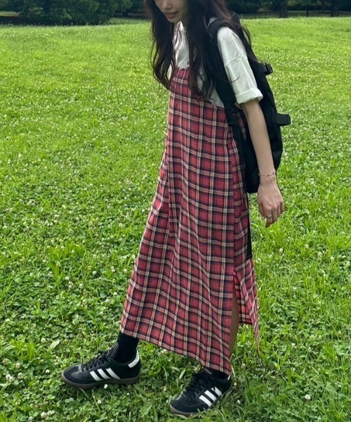nemne store(ネンネストア)の「【低身長サイズあり】チェック柄キャミワンピース(ワンピース・レディース・ブルー/レッド・SMALL/MEDIUM)」の17枚目の写真